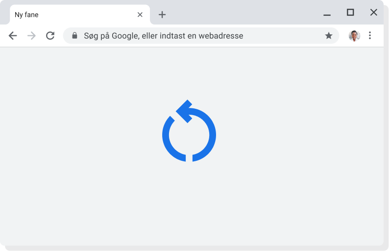 Opdateres automatisk Ikon for anvendelse af opdatering i Chromes brugerflade