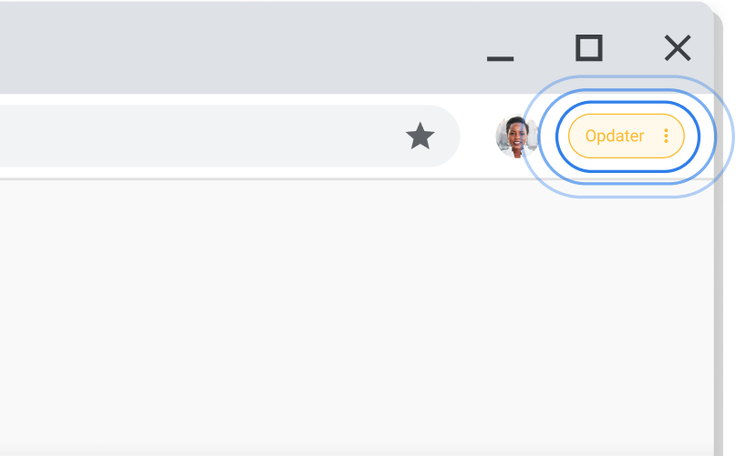 Anvendelse af en afventende opdatering Besked om en ventende opdatering i Chromes brugerflade
