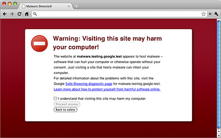 Beskyttet browsing i Google Chrome